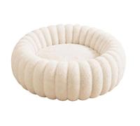 Round Dog Bed - Raised Edge Soft Warm Plush Calming Bed For Dogs Mattress