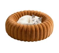 Round Dog Bed - Raised Edge Soft Warm Plush Calming Bed For Dogs Mattress