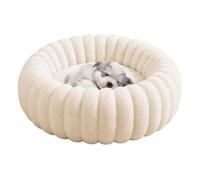 Round Dog Bed - Raised Edge Soft Warm Plush Calming Bed For Dogs Mattress