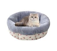 Round Donut Cat Bed - Round Donut Sleeping Pet Fleece Bed Mat | Cozy Soft Machine Washable Cuddler | Luxury Puppy Pet Bed with Non-Slip Bottom | Arctic Fleece Cat Bed for Indoor Cats & Small Dogs