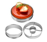 Round Donut Cutter - 3x Fluted Cookie Cutter Dessert Rings | Fluted Desserts Ring Crumpet Rings | Multifunctional Baking Donut Tool | Reusable Dessert Ring | Cooking Supplies For Home