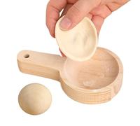 Round Dumpling Dough Presser - Fabricante de envoltura de mano | 9 cm Dough Press Tool with Folding Seal Design, Stainless Steel Dumpling Mold with Grip Handle, Kitchen Cooking Gadget, Pastry Wrapper
