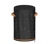 Round Fire Pit Cover - Heavy Duty Adjustable Outdoor Protector, Weather-Resistant Patio Shield, Enhanced Fabric Protection for Yard Balcony Lawn Porch Home, Outdoor Furniture Cover