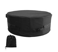 Round Fire Pit Cover, impermeable al aire libre Fire Pit Cover, Patio Fireplace Cover With Adjustable Buckle, 74 x 8 pulgadas / 188 x 20,3 cm 600D Oxford, Heavy Duty For In-Ground Protection