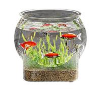 Round Fish Tank - 8.78 Inches Clear Pet Desktop Bowl - Shatterproof Floral Container | Decorative Planter Within Home, Dorm, Plus Workplace Area - Interior Kit