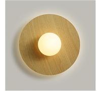 Round Fixture 7W 3 Color Modes with Milky White Glass Lampshade for Living Room Bedroom Hallway Light Scandinavian Minimalist Style Wall Lamp