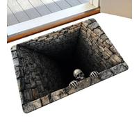 Round Floor Carpet, Visual Hole Illusion Mat for Halloween Bathroom Bedroom | Realistic Hole Illusion Adds Spooky Character Comfortable Texture Supports Barefoot Use Anti Slip Base Fits Bedrooms Bathroom
