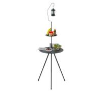 Round Folding Table, Compact Small Portable Table, Lightweight Picnic & Camping, Perfect for Outdoor Indoor Garden Furniture and Travel-Friendly Design 14.96x54.33 Inches