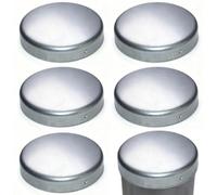 Round Galvanized Iron Fence Post Caps, Silver, Fits 1-15/16" to 8-5/8" OD Pipe, No Welding Required, 6 Pack(3")