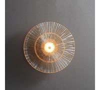 round Glass Wall Sconces Copper Wall Sconce Lighting Fixture Lotus Leaf Wall Lamp, Led Wall Mount Light Modern Wall Lamps for Bedroom Living Room Restaurant Entryway/35Cm