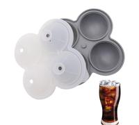 Round Ice Mold - Silicone Reusable Non-Slip Tray, Sphere Ice Mold Ball Maker For Whiskey, Cocktail, Bourbon, Coffee, Water, Juice, Home, Restaurant, Kitchen, Freezer, Large Iced Ball Maker