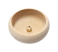 Round Incense Bowl - Circular Bowl Burner | Wooden Incense Stick Plate Burner | Ash Catcher Dish | Meditation Aroma Decor Accessory | Handcrafted Wood Tray Round Holder for Tea House Yoga