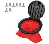 Round Kayak Hatch Cover, Waterproof Deck Plate Lid with Red Storage Bag, Durable ABS Circular Hatch for Horizontal or Vertical Installation on Kayaks and Small Boats (8 pulgadas)