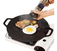Round Korean Barbecue Grill Pan Induction Griddle for Stove Top | Flat Non Stick Cooking Pan with Uniform Heat Distribution for Induction Cooktops and Home Kitchen