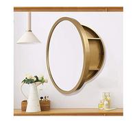 Round Medicine Cabinet with Mirror - Wall-Mounted Bathroom Storage Hanging Medicine Cupboard with HD Mirror for Bath Vanity Entryway - Space-Saving