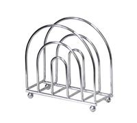 Round Metal Paper Towel Holder - Vertical Line Napkin Stand for Café Home - Stylish Gold/Black/Silver Tabletop Dispenser Servilleteros(Silver)