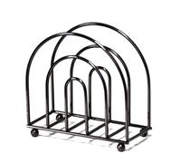 Round Metal Paper Towel Holder - Vertical Line Napkin Stand for Café Home - Stylish Gold/Black/Silver Tabletop Dispenser Servilleteros(Noir)