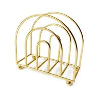 Round Metal Paper Towel Holder - Vertical Line Napkin Stand for Café Home - Stylish Gold/Black/Silver Tabletop Dispenser Servilleteros(Golden)