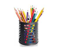 Round Metal Pen Holder Mesh Pencil Cup Pot for Desk Cute Desk Organizer Office Supplies Caddy and Storage Baskets for Desktop Accessories (1 Pack)