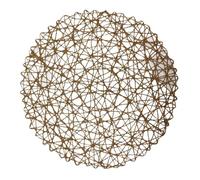 Round Placemats Set of 6 For Dining Table,15 Inch Paper Woven Decorative Circle Place Mat For Wedding Christmas Holiday(Light Coffee)
