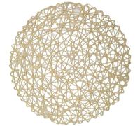 Round Placemats Set of 6 For Dining Table,15 Inch Paper Woven Decorative Circle Place Mat For Wedding Christmas Holiday(Beige)