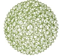 Round Placemats Set of 6 For Dining Table,15 Inch Paper Woven Decorative Circle Place Mat For Wedding Christmas Holiday(Green)