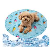 Round Portable Dog Cooling Mat - Waterproof Self-Cooling Pet Gel Pad | Cooling Pad with leak-proof gel, Waterproof Mat with 19.69 inch size, Portable Bed and round design, pet mat for sofa