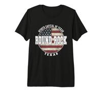 Round Rock Texas, Bandera Americana Vintage Camiseta Premium