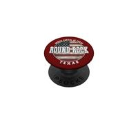Round Rock Texas, Bandera Americana Vintage PopSockets PopGrip Adhesivo