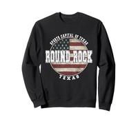 Round Rock Texas, Bandera Americana Vintage Sudadera