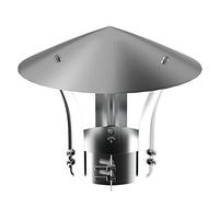 Round Roof Rain Cap All Weather Galvanized Rain Cap,Top Exhaust Cap, Chimney Flue Cone Top Rain Cap Galvanized, Anti Downdraught Bird Guard Top,Windproof,d13cm/5.12in