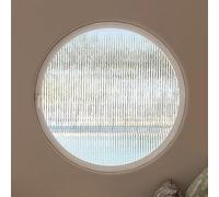 Round Rotating Glass Windows, Rotating Porthole Window with Tempered Glass, Rotating Casement Window with Sun-Protection Film and Gloves Custom for Bathroom(White+Transparent,30cm/11.8in)