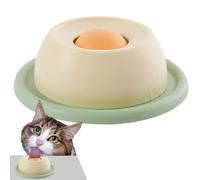 Round Rotating, Interactive Cat Slow Feeder, Lick Plate For Cats, Slow Feed Cat Puzzle Toy, 4.72x4.72x1.57 Inches Lick Plate To Prevent Vomiting, Anti-Gulp Cat Food Bowl For Pets