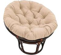 Round Seat Cushion, Hanging Chair Cushion for Outdoor Papasan, Comfortable Chair Cushion Removable Seat Cushion for Garden Patio (Khaki, 110 x 110 cm)