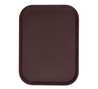 Round Serving Tray | Secure Rubber & Heat Resilient | Stackable Glass Fiber Tray for Restaurant/Bar/Home | 12" Brown Serving Dish (Tempered 40x30cm (Rectangular))
