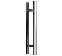 Round Smooth Poles for Indoor Outdoor,H-Shaped Sliding Door Handle Stainless Steel, Double-Sided Glass Handle Pull Set, 38mm Diameter, Easy to Install(Dark Grey,60cm/23 5/8"-40cm)