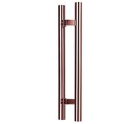 Round Smooth Poles for Indoor Outdoor,H-Shaped Sliding Door Handle Stainless Steel, Double-Sided Glass Handle Pull Set, 38mm Diameter, Easy to Install(Rose Gold,120cm/47 1/4"-80cm)
