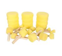 Round Sponge Paint Brush Set Washable Reusable Wooden Handle Foam Brushes for DIY Painting Stencil Arts and Crafts Kids Doodling