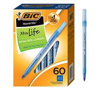 Round Stic Ballpoint Pen, Blue Ink, Medium Point, 1.0 mm, 60 per Box, Sold as 1 Box