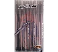 Round Stic de Bic - Bolígrafos de escritura media de color negro, paquete de 8 unidades