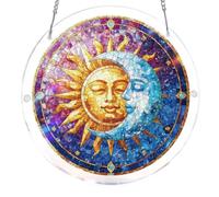 Round Suncatcher Window Hanging Crafts Window Suncatcher Acrylic Puzzle for Living Room Bedroom Summer Home Balcony Decor