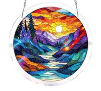 Round Suncatcher Window Hanging Crafts Window Suncatcher Acrylic Puzzle for Living Room Bedroom Summer Home Balcony Decor