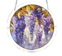Round Suncatcher Window Hanging Crafts Window Suncatcher Acrylic Puzzle for Living Room Bedroom Summer Home Balcony Decor