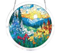 Round Suncatcher Window Hanging Crafts Window Suncatcher Acrylic Puzzle for Living Room Bedroom Summer Home Balcony Decor