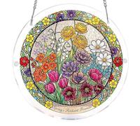Round Suncatcher Window Hanging Crafts Window Suncatcher Acrylic Puzzle for Living Room Bedroom Summer Home Balcony Decor
