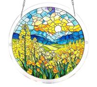 Round Suncatcher Window Hanging Crafts Window Suncatcher Acrylic Puzzle for Living Room Bedroom Summer Home Balcony Decor