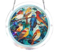 Round Suncatcher Window Hanging Crafts Window Suncatcher Acrylic Puzzle for Living Room Bedroom Summer Home Balcony Decor
