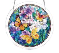 Round Suncatcher Window Hanging Crafts Window Suncatcher Acrylic Puzzle for Living Room Bedroom Summer Home Balcony Decor