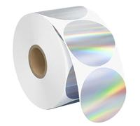 Round Thermal Labels - 200 Pack 50mm Holographic Blank Direct Thermal Printing Stickers For Logo Printing, Shipping Packages, Crafts, Name Tags And Organization