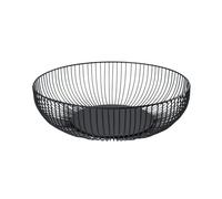 Round Wire Basket - Iron, 28x7.5cm Plated Welded Design, High-Temp Resistant Art Bowl | Rust-Resistant Fruit Basket For Kitchen Home Office Decorative Use